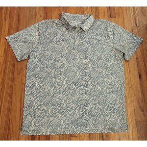 Chubbies 2XL Performance Golf Polo Shirt Green White Geometric Pattern Wick AOP